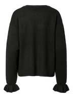 Pieces Cardigan - Sally Rev Frill - Black