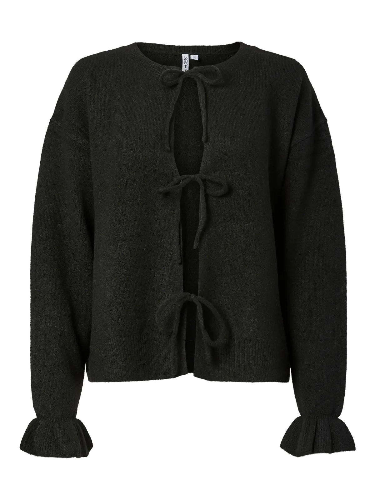 Pieces Cardigan - Sally Rev Frill - Black