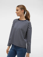Vero Moda Bluse - Abby - Navy/White