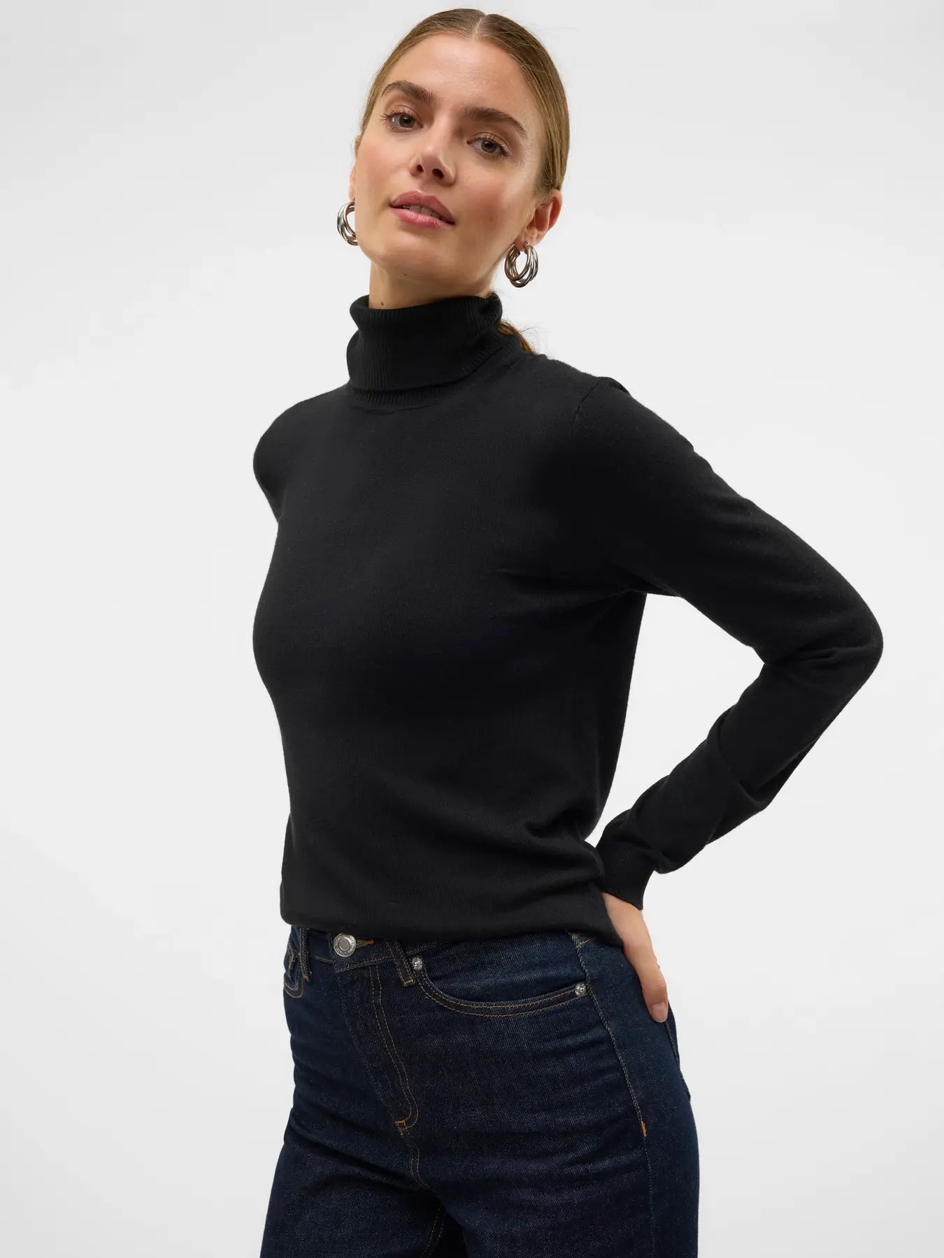 Vero Moda Strik - Iris Rollneck - Black