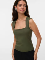 Vero Moda Top - Million Square - Green
