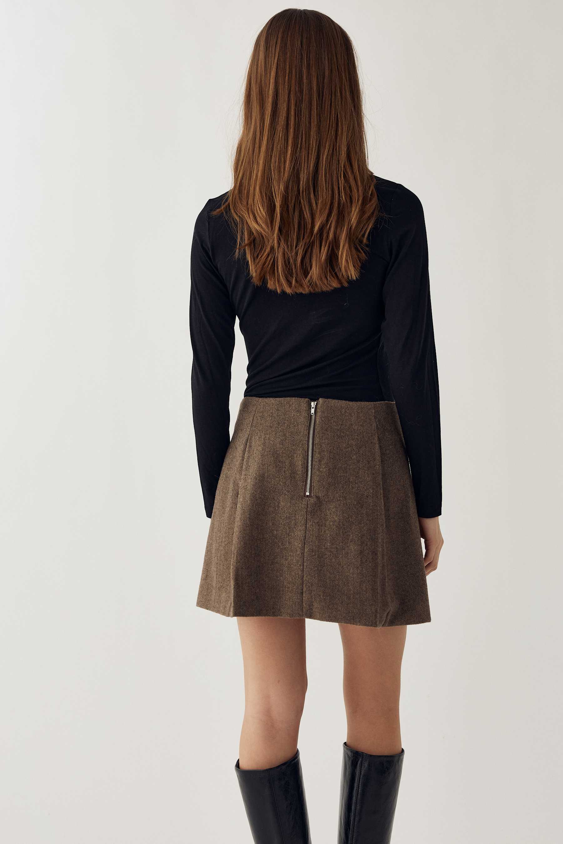 Noella Nederdel - N-Maybelle - Brown Herringbone