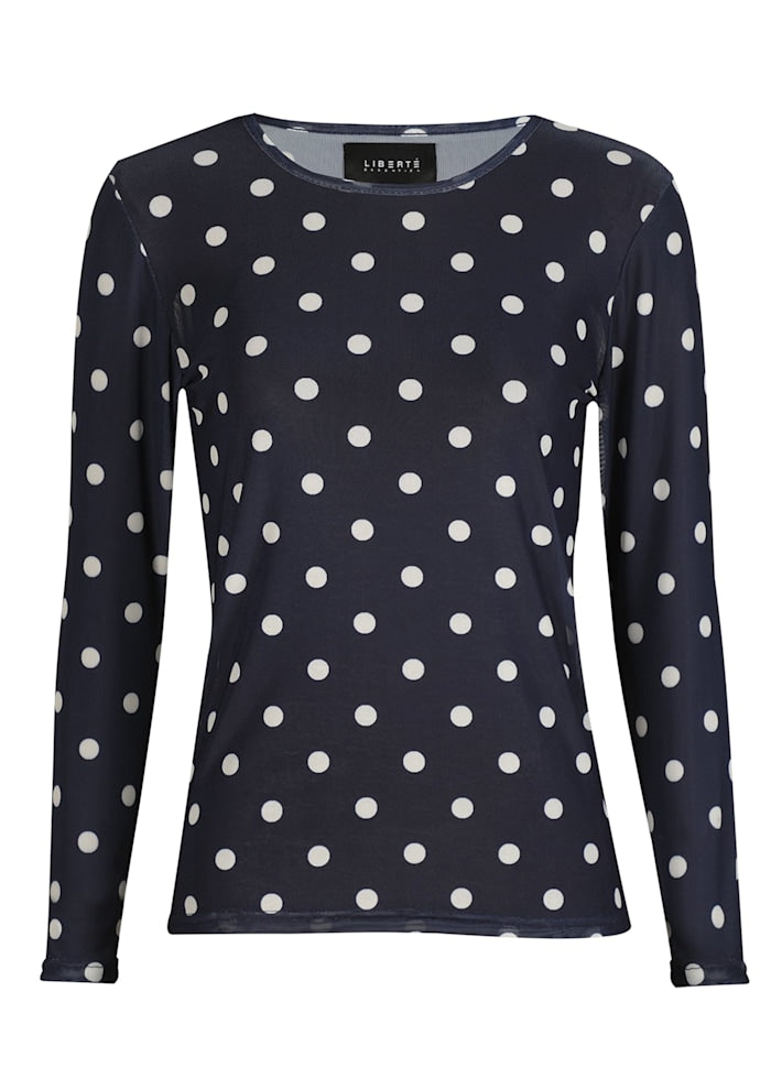 Liberte Bluse - Mesh - Navy Dot