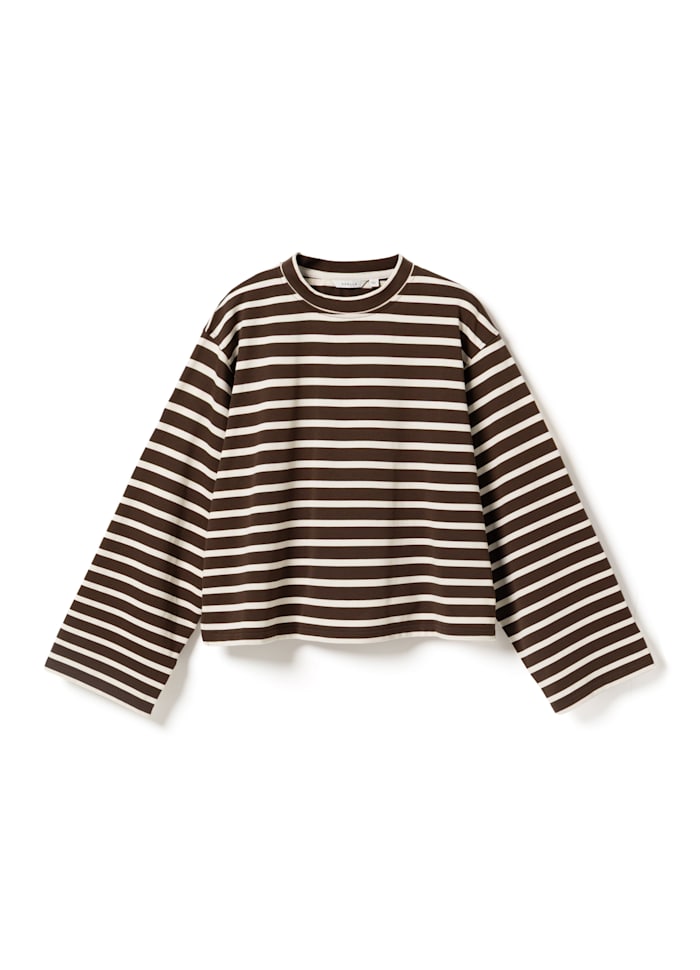 Noella Bluse - N-Maple - Eton Brown Ivory Stripe