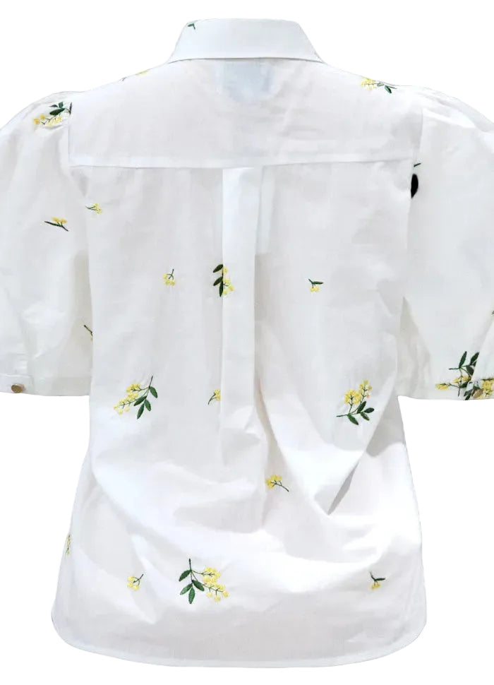 Liberte Skjorte - Flora - Off White Embroidery
