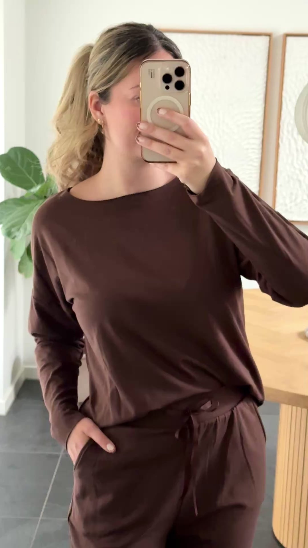 Liberte Bukser - Alma (Fleece) - Brown