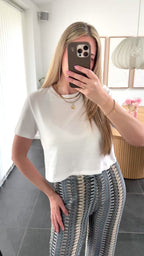 Pieces t-shirt - Sara short - Bright White