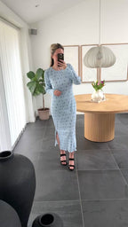 Pieces Kjole - Flora Midi - BLUE FLOWERS