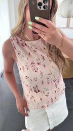 Pieces Top - Flora SL Tank top - Petal Pink Flowers
