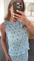Pieces Top - Flora SL Tank top - Cashmere Blue Flowers