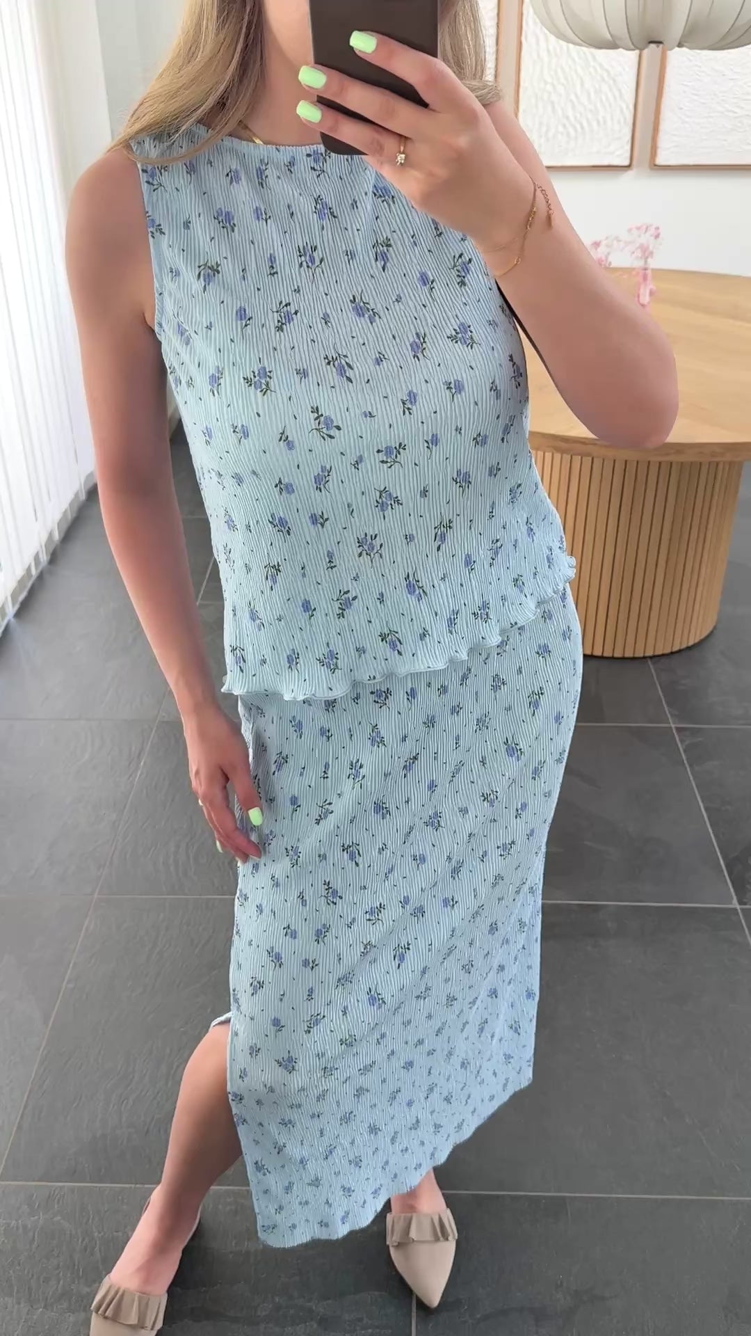 Pieces Nederdel - Flora HW ankel - Cashmere Blue Flowers