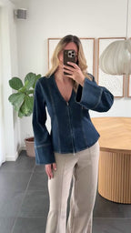 Pieces Bluse - Flora - Blue