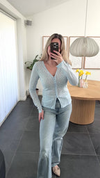 Pieces Cardigan - Baisy - Cashmere Blue