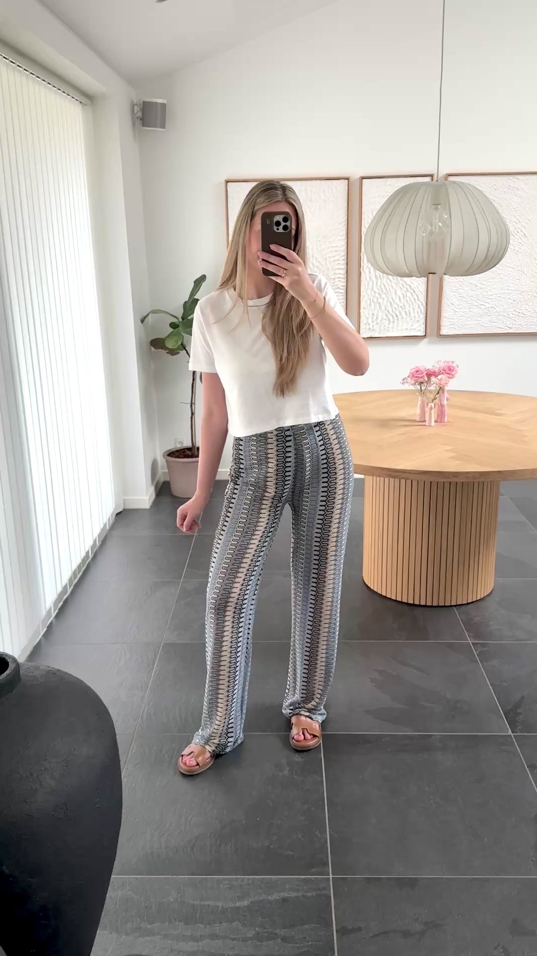 Liberte Bukser - Croc Pants - Blue Creme Stribe