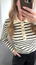 Sisters Point Bluse - Vepi-polo - Black/White