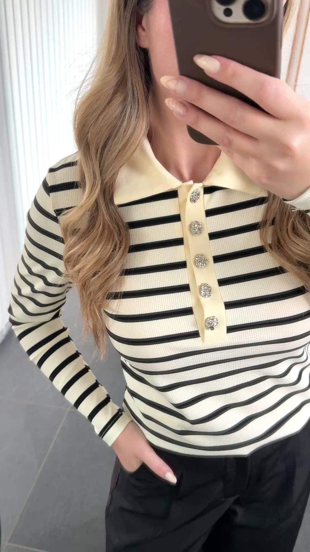 Sisters Point Bluse - Vepi-polo - Black/White