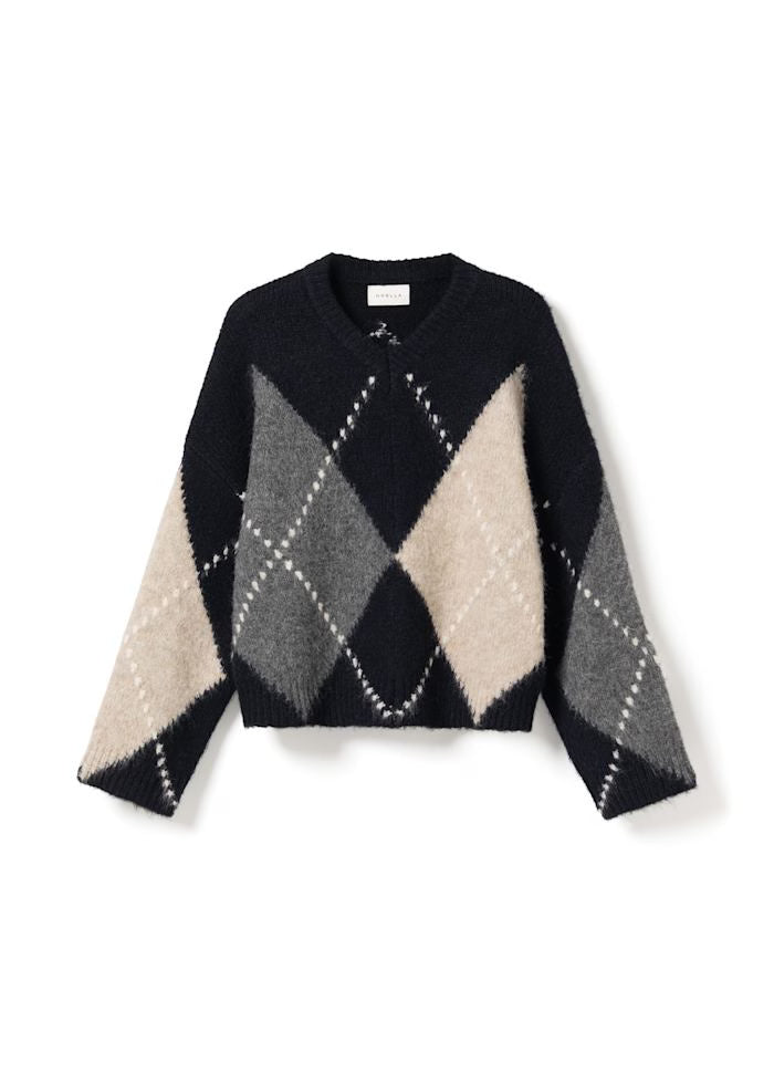 Noella Strik - Lai knit - Navy/Grey